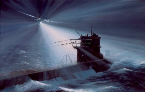  German Sub illuminated by Leigh Light 