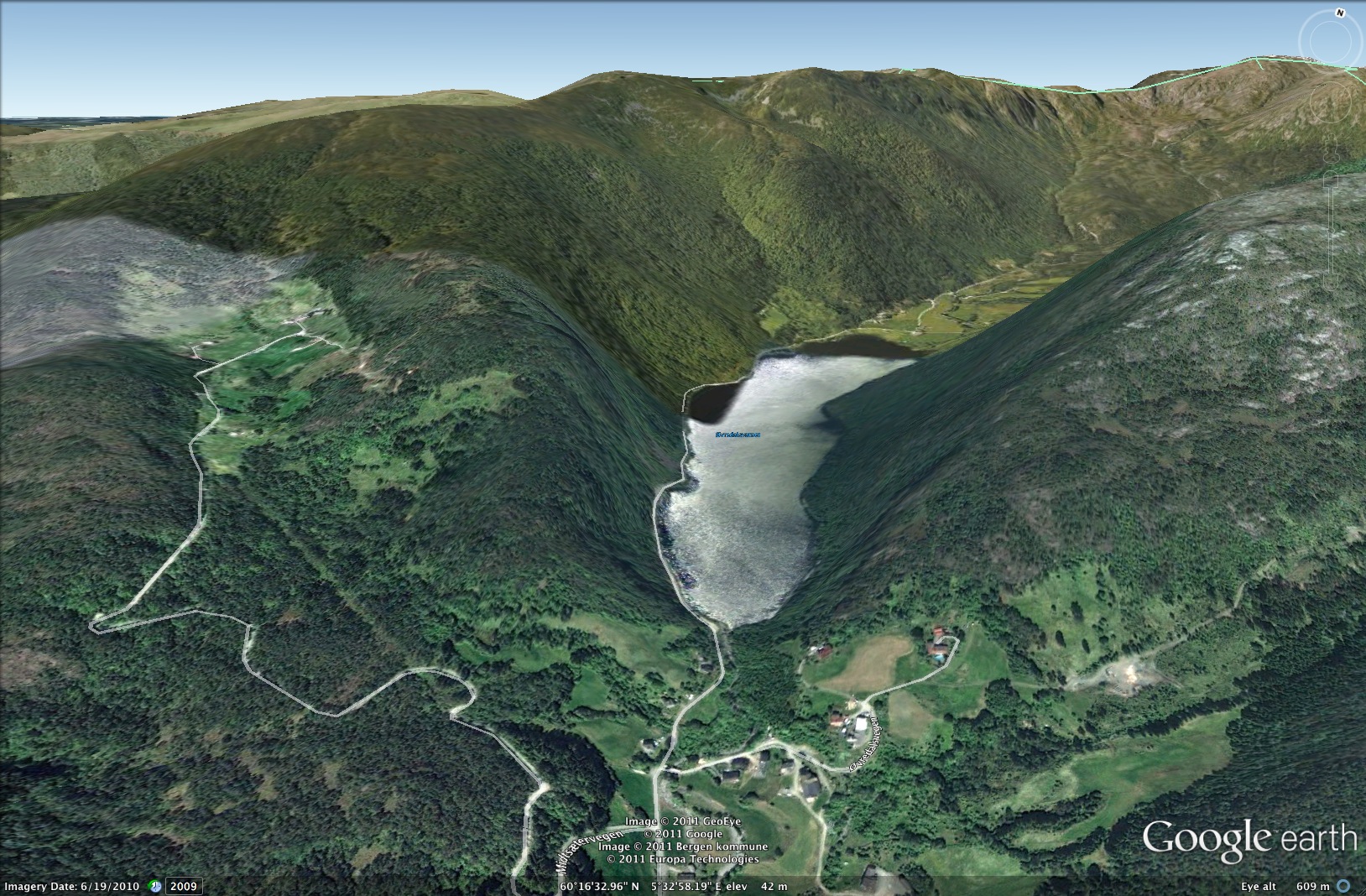  Lake at Lonningdal;  Little Canada up to the right. 